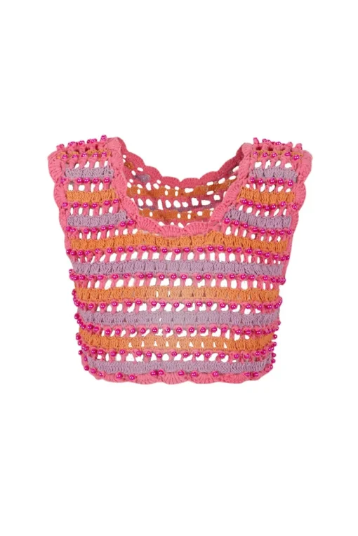 Celia B Baffin Top Pink-Women Crochet