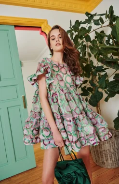 Celia B Coral Dress Green-Women Dresses