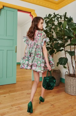 Celia B Coral Dress Green-Women Dresses