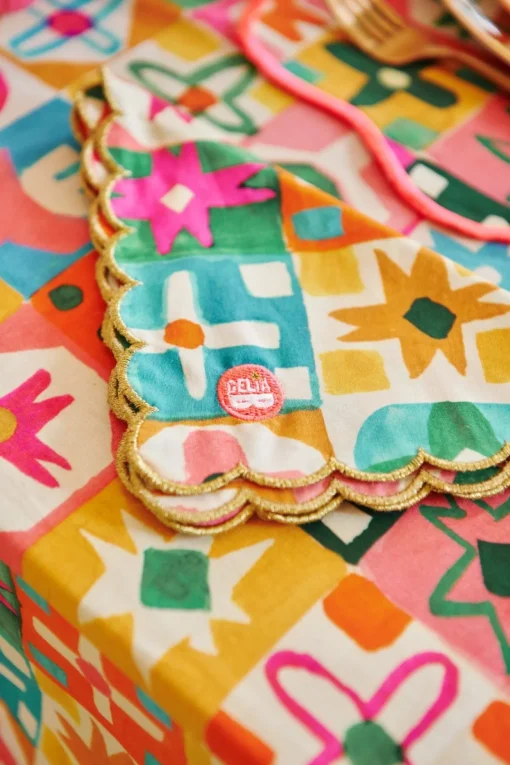 Celia B Mosaic Napkins Set Of Two- Homeware