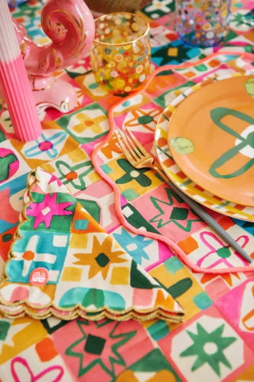 Celia B Mosaic Napkins Set Of Two- Homeware