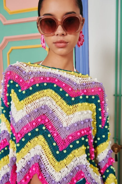 Celia B Sulu Top Multi-Women Crochet